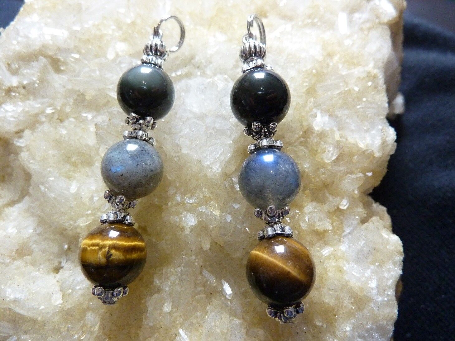 Pendentif oeil de tigre-labradorite-obsidienne oeil céleste – Image 4