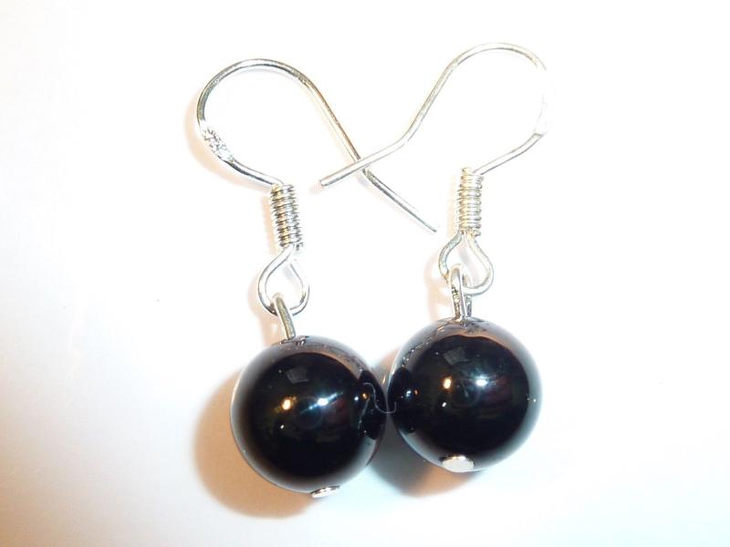 Boucles d'oreilles spinelle noir