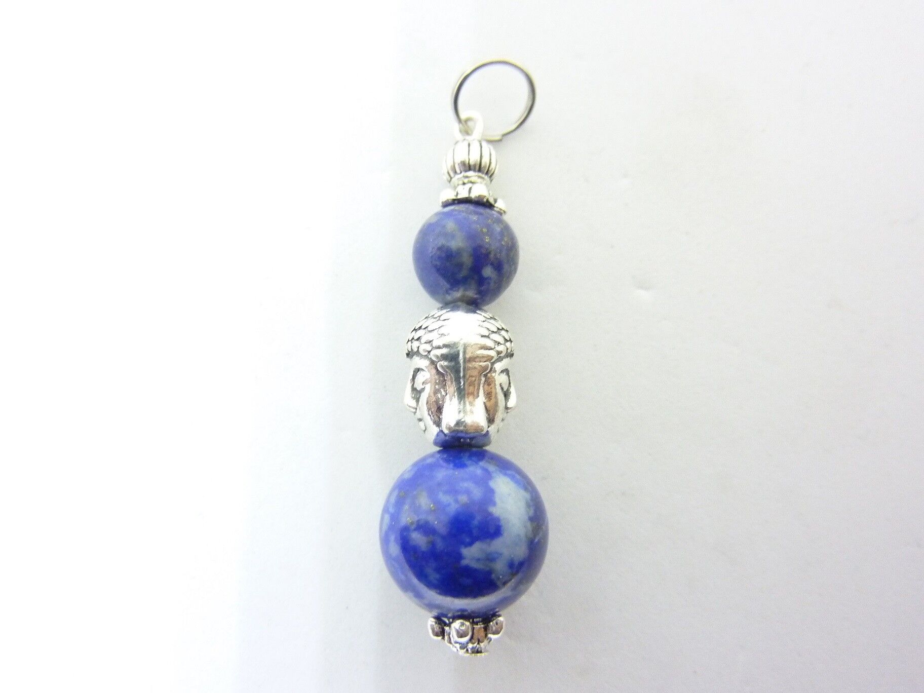 Pendentif Bouddha Lapis lazuli perles 12-8 mm longueur 4 cm – Image 3