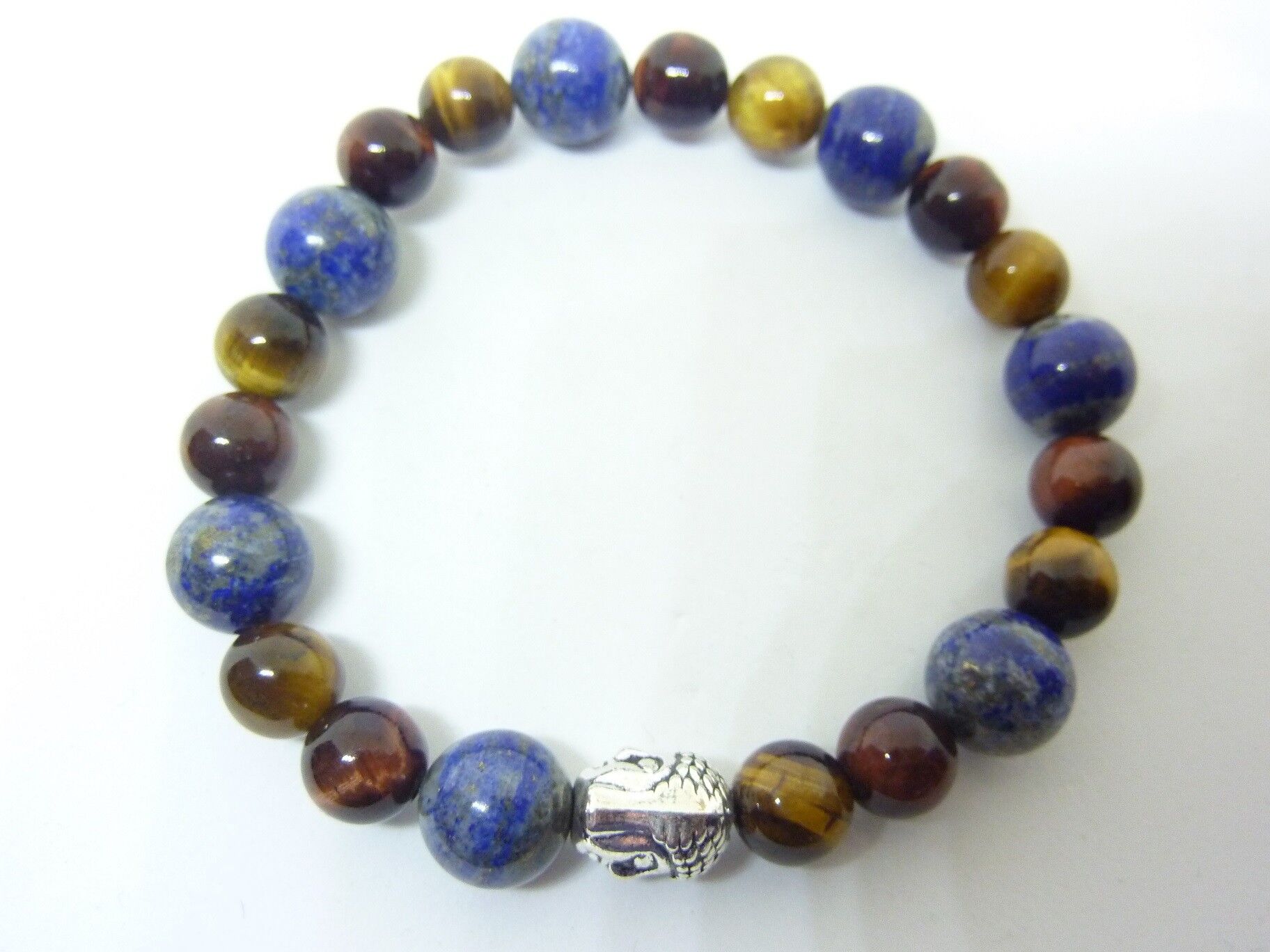 Bracelet oeil de tigre-Oeil de taureau-lapis lazuli – Image 2