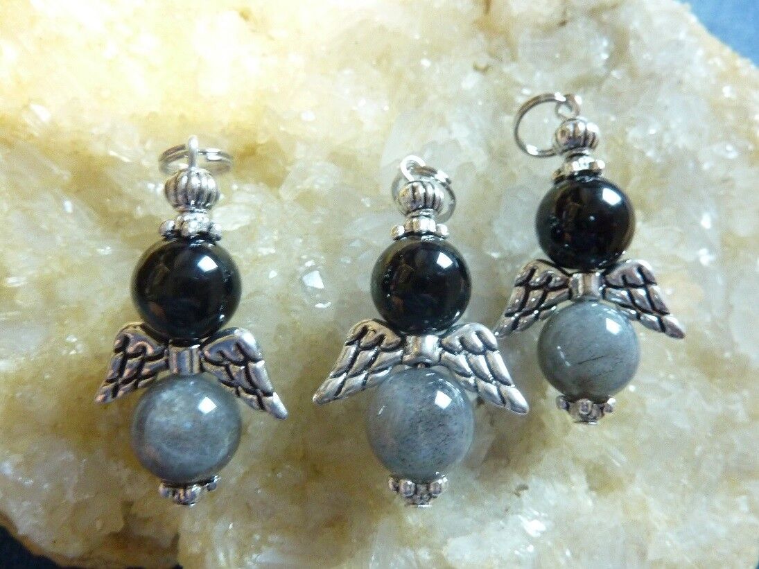 Pendentif labradorite-spinelle noir – Image 3