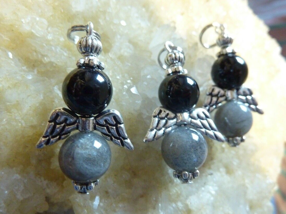 Pendentif labradorite-spinelle noir – Image 2