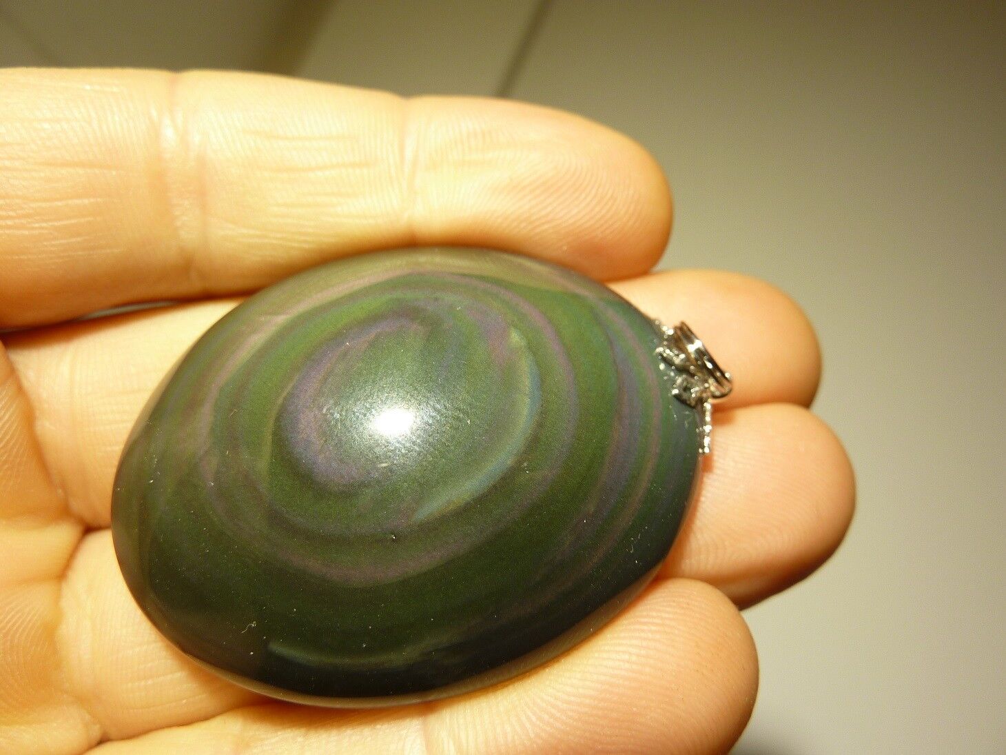 Pendentif protection Obsidiene oeil celeste ref 2965 ° – Image 2