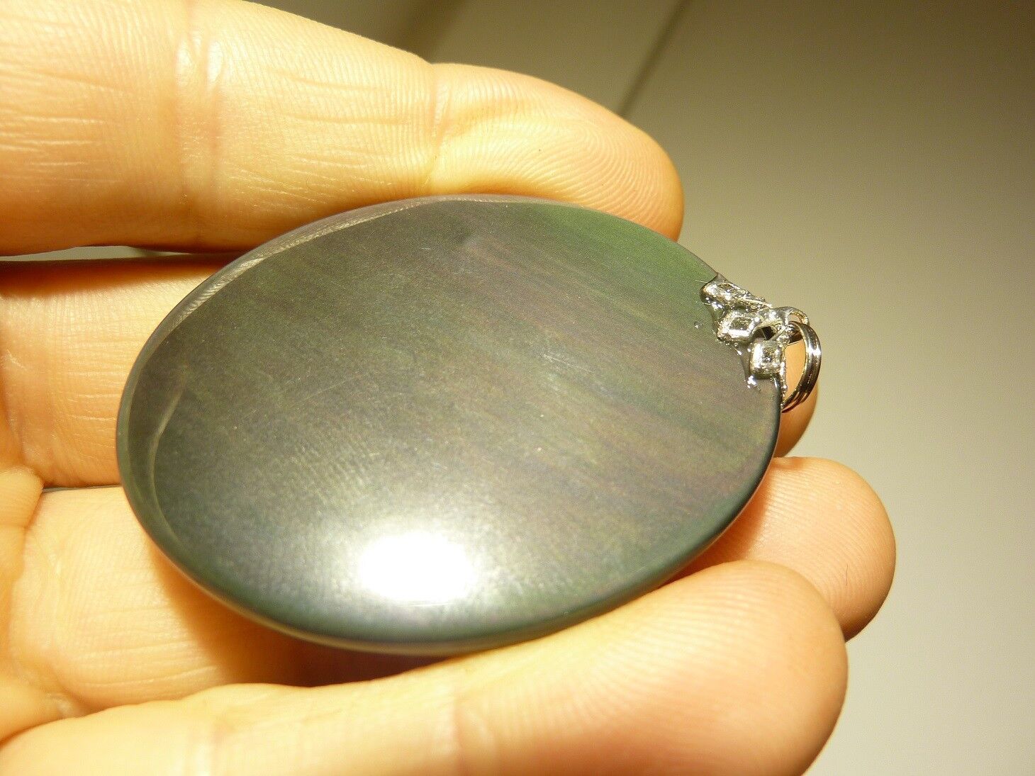 Pendentif protection Obsidiene oeil celeste ref 2965 ° – Image 3