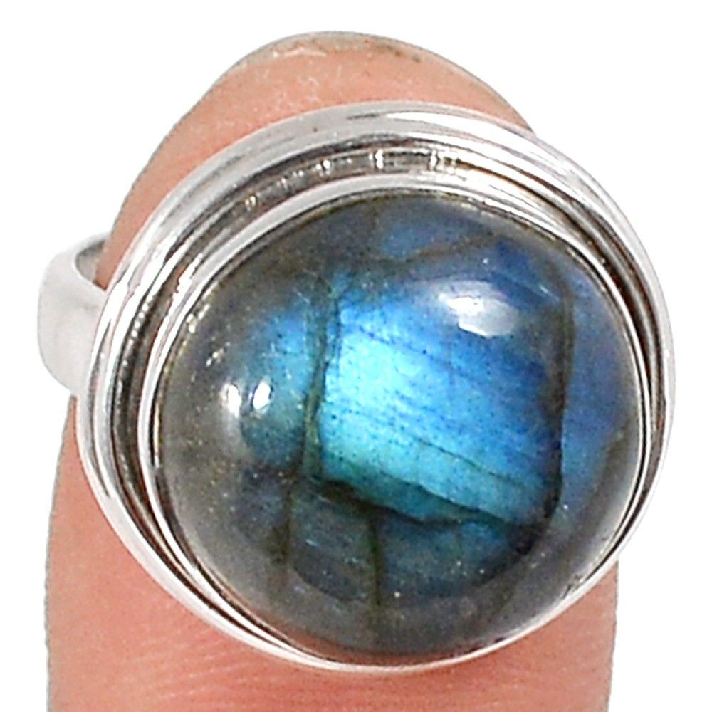 BAGUE EN LABRADORITE & ARGENT 925 TAILLE 52 3/4 ref 1700