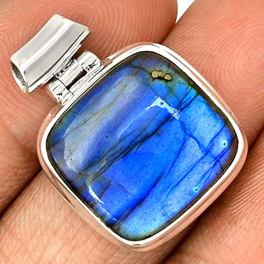 Pendentif protection labradorite monture argent 925 ref 4836