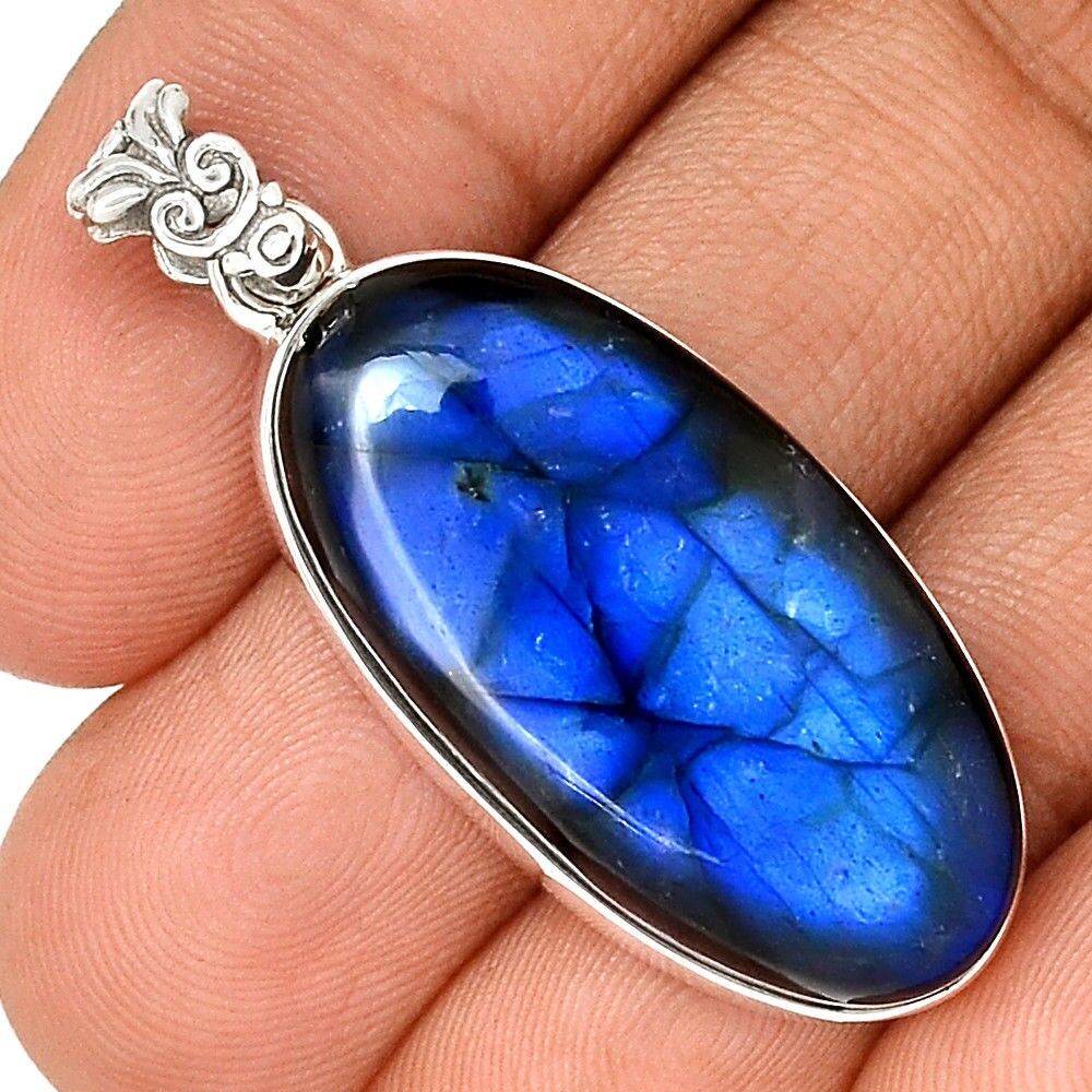 Pendentif protection labradorite Monture argent 925 ref 4769