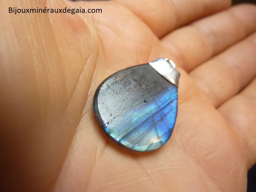 Pendentif Labradorite-Améthyste Monture argent 925 ref 5368