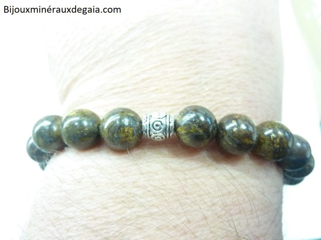 Bracelet Bronzite - perles rondes 8 mm