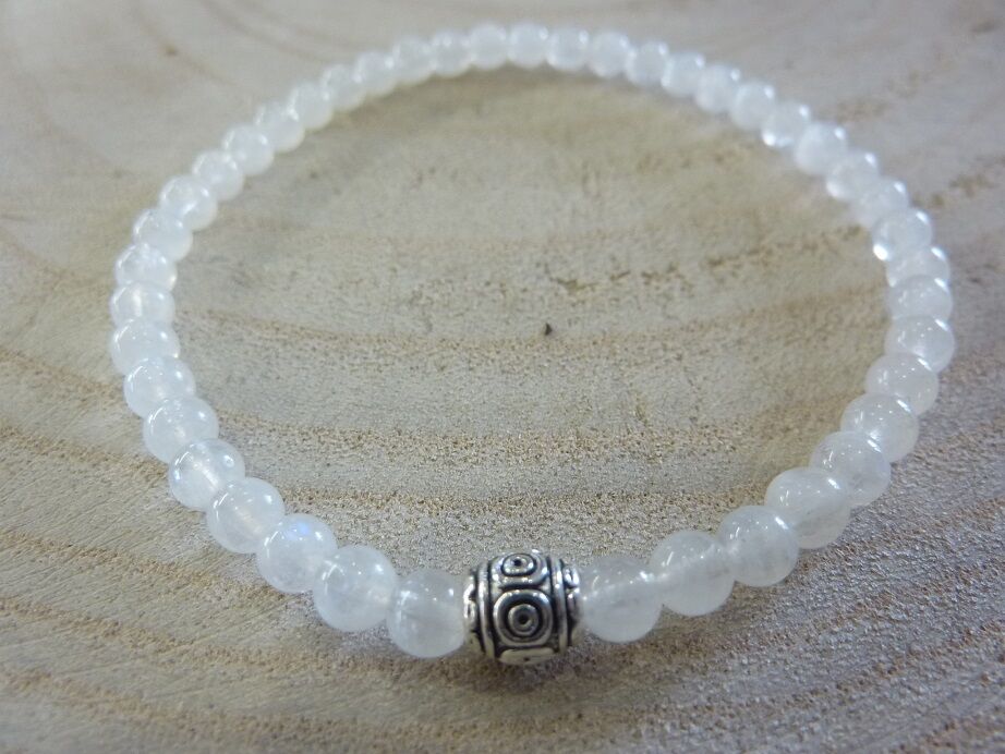 Bracelet Pierre de lune - Perles rondes 4 mm