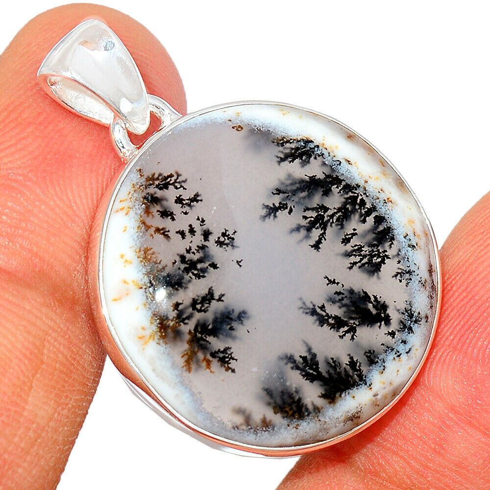 Pendentif Merlinite opale dentritique Monture argent 925 REF 7532