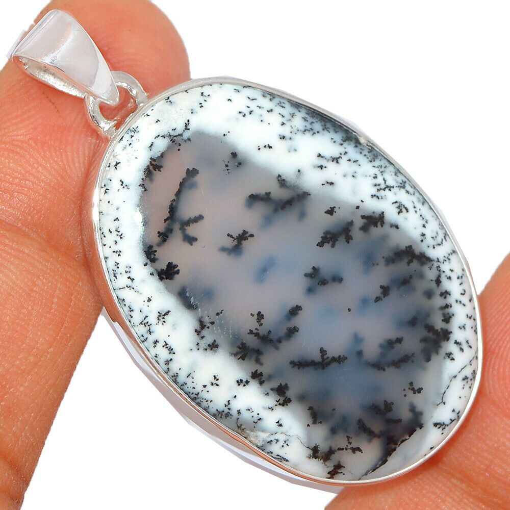 Pendentif Merlinite opale dentritique Monture argent 925 REF 8360