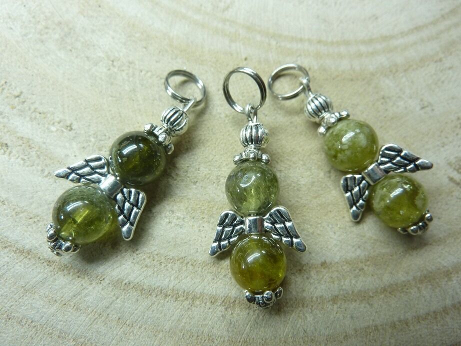 Pendentif grenat vert perles - rondes 8 mm