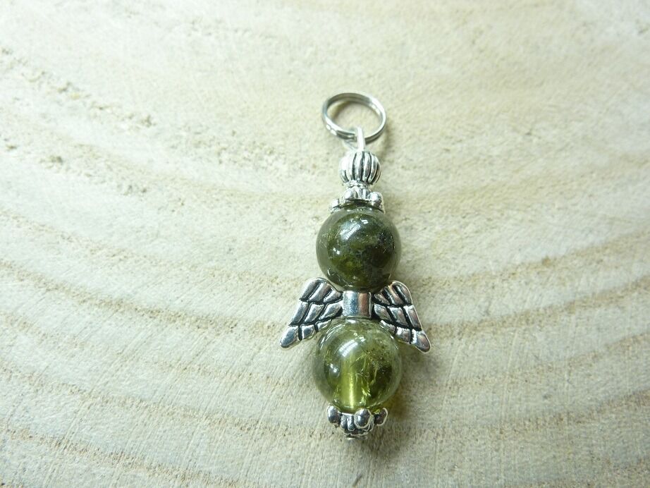 Pendentif grenat vert perles - rondes 8 mm