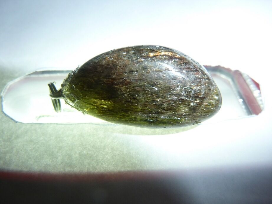 Pendentif quartz tourmaliné verte ref 0716