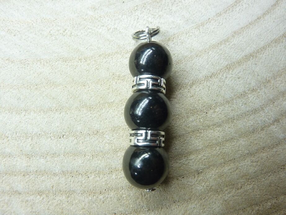 Pendentif Shungite-Perles rondes 10 mm