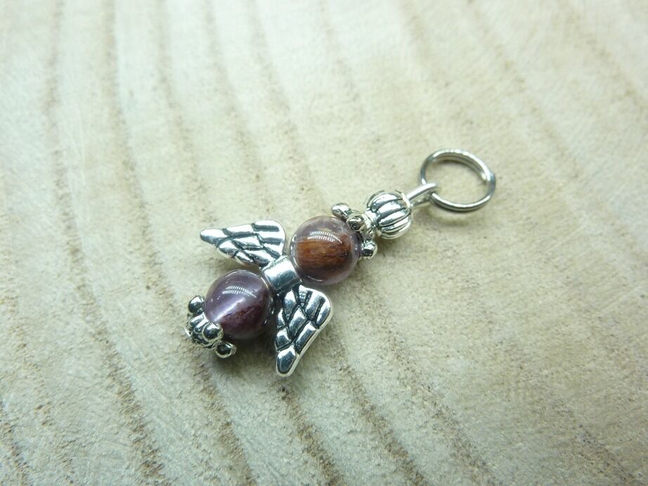 Pendentif Cacoxénite super seven perles 6 mm