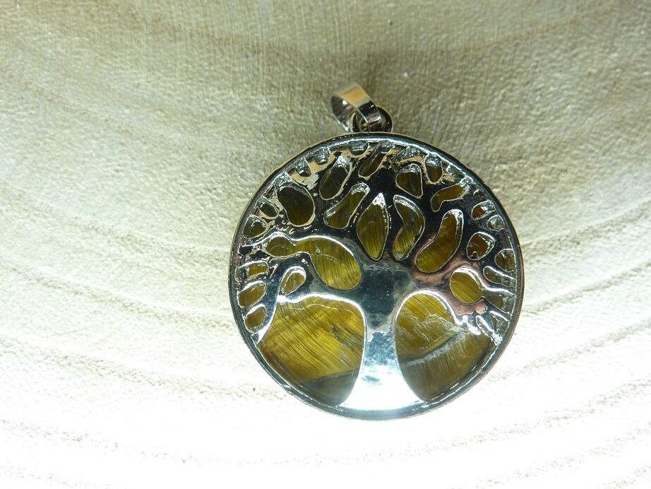 Pendentif Oeil de tigre arbre de vie
