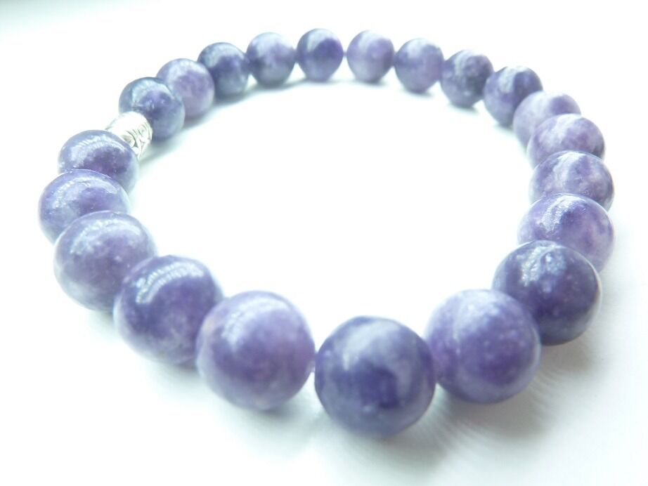 Bracelet Lépidolite perles rondes 8 mm
