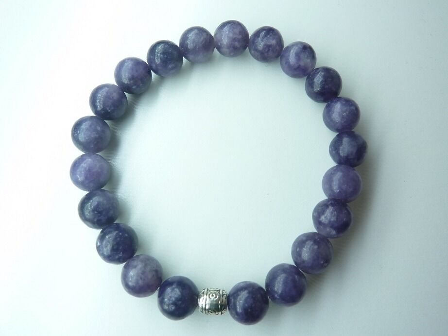 Bracelet Lépidolite perles rondes 8 mm