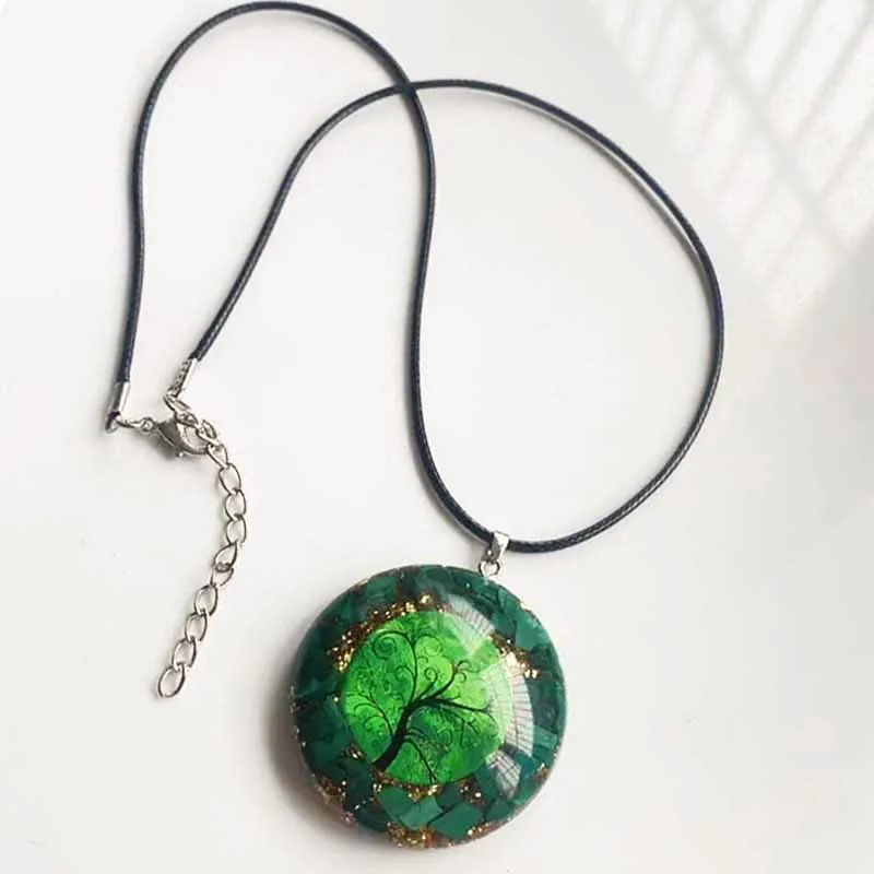 Pendentif orgonite Arbre de vie – Malachite