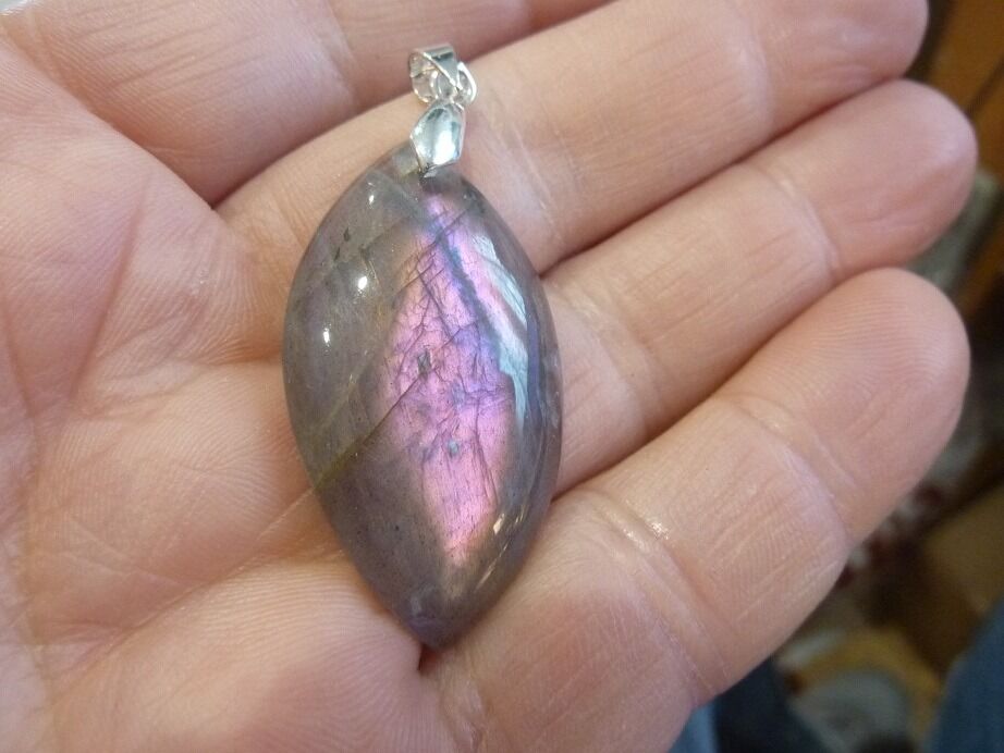 Pendentif Labradorite violet Rare ! ref 1533