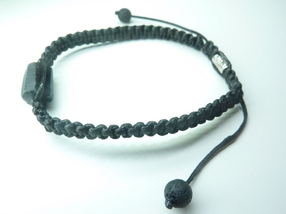 Bracelet Tourmaline noire brute réglage