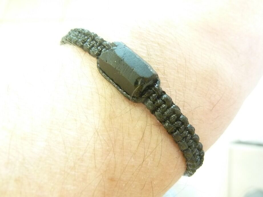 Bracelet Tourmaline noire brute réglage