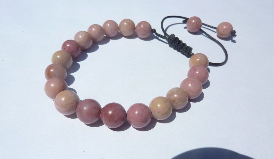 Bracelet réglable Rhodochrosite-Perles rondes 8 mm