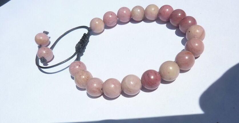 Bracelet réglable Rhodochrosite-Perles rondes 8 mm