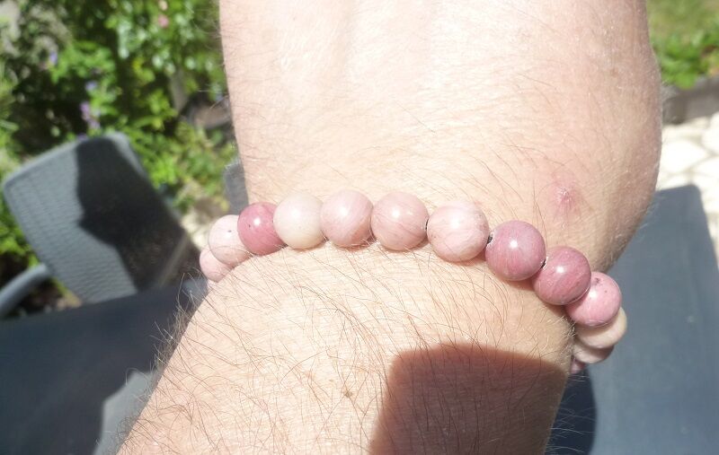 Bracelet réglable Rhodochrosite-Perles rondes 8 mm – Image 3