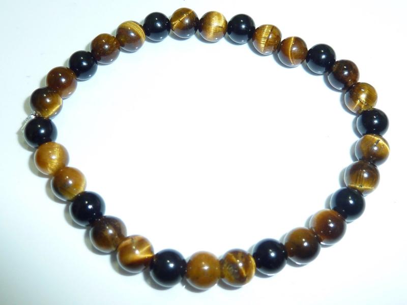 Bracelet Oeil de tigre-tourmaline noire protection extrème