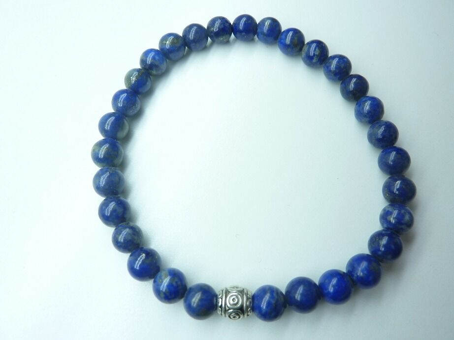 Bracelet lapis lazuli - Perles rondes 6 mm