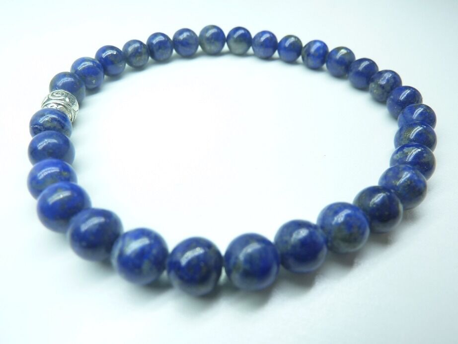 Bracelet lapis lazuli - Perles rondes 6 mm