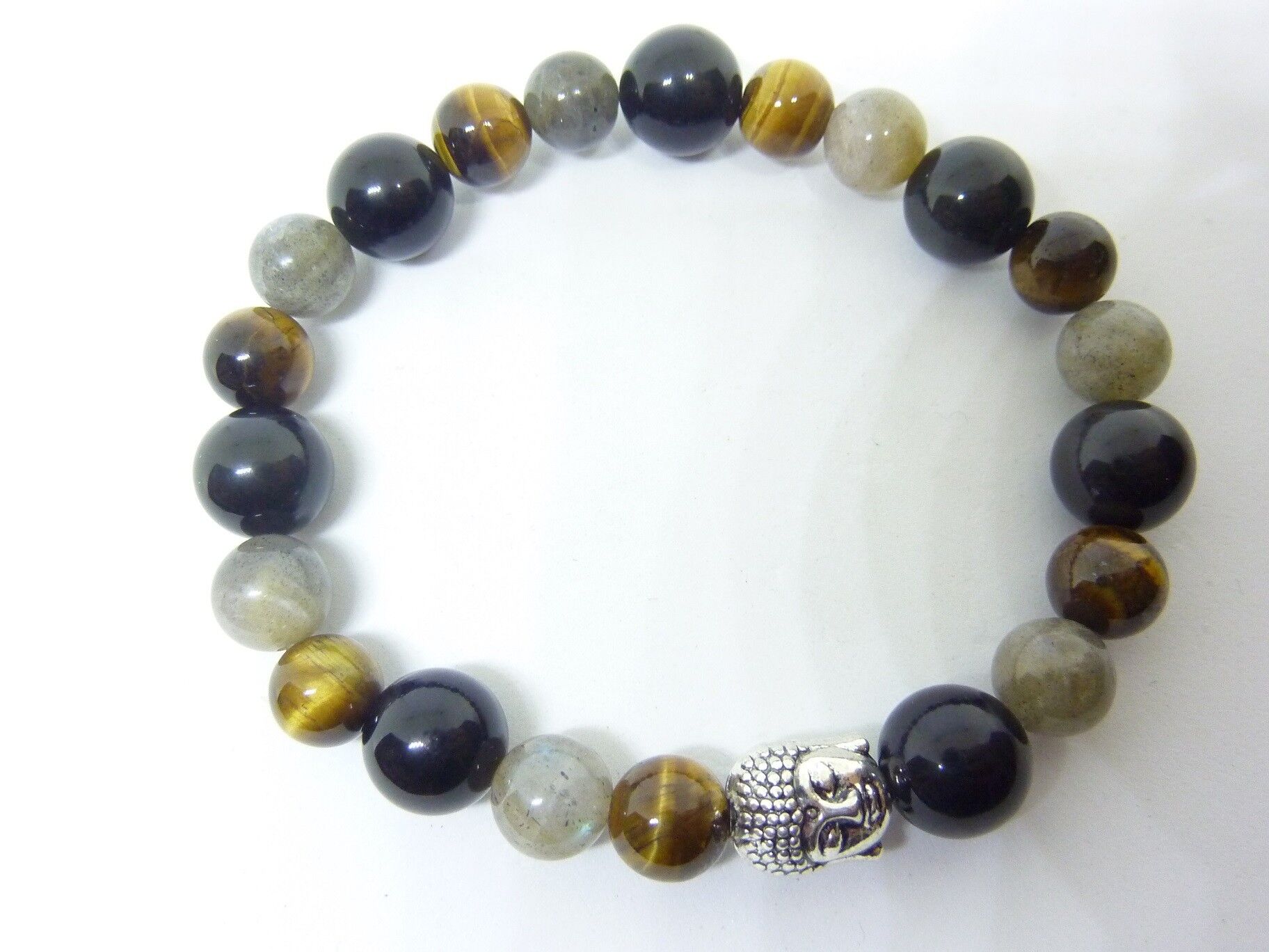 Bracelet protection Oeil de tigre-Labradorite-Obsidienne oeil céleste – Image 2
