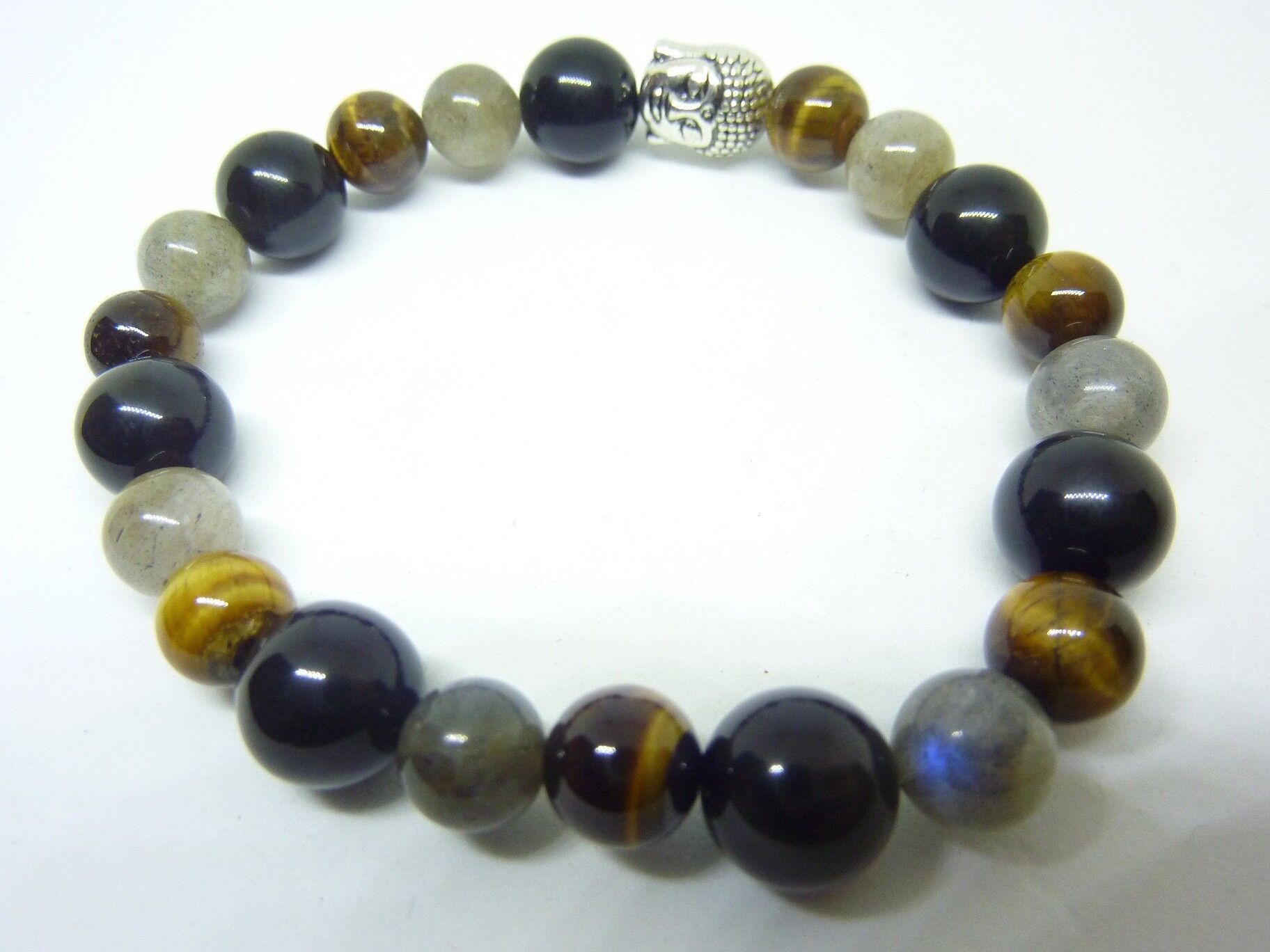 Bracelet protection Oeil de tigre-Labradorite-Obsidienne oeil céleste – Image 3