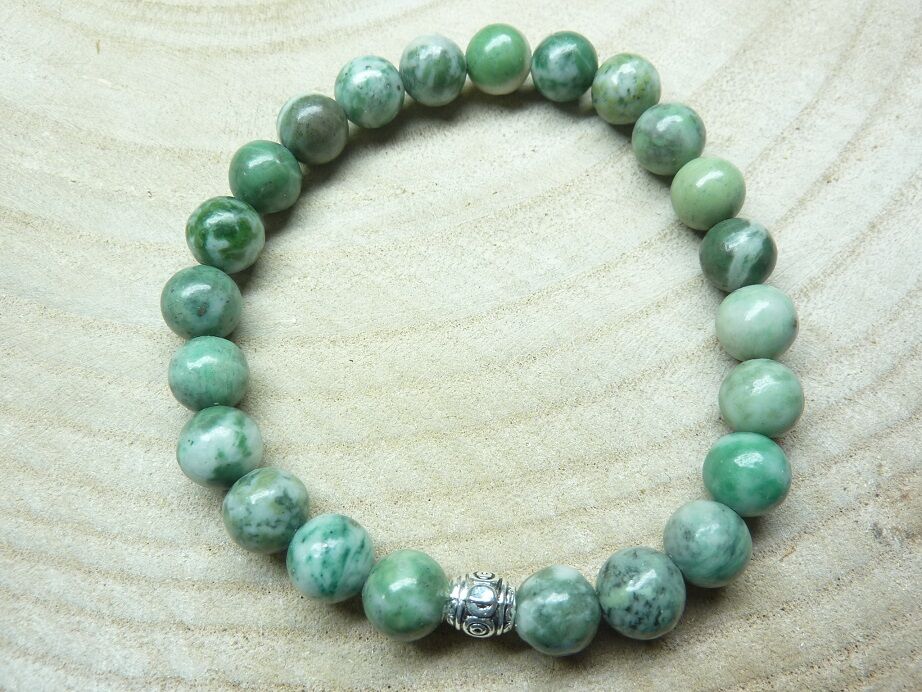 Bracelet Jade vert - Perles rondes 8 mm