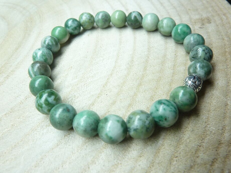 Bracelet Jade vert - Perles rondes 8 mm