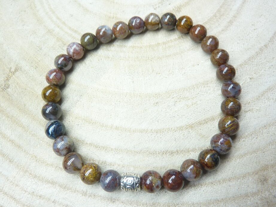 Bracelet Piétersite Perles rondes 6 mm