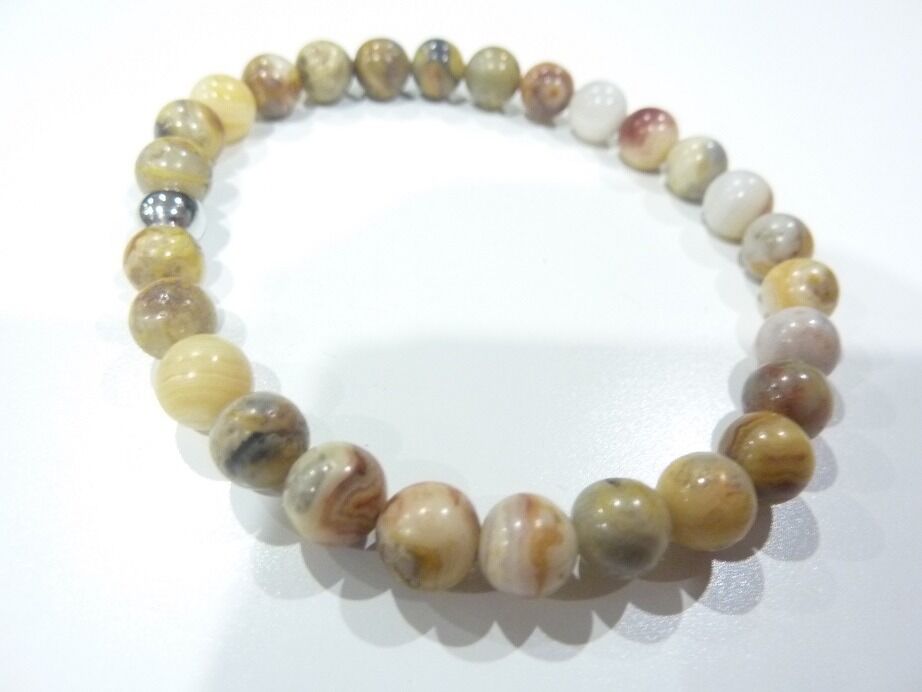 Bracelet Agate Crazy Lace- Perles rondes 6 mm