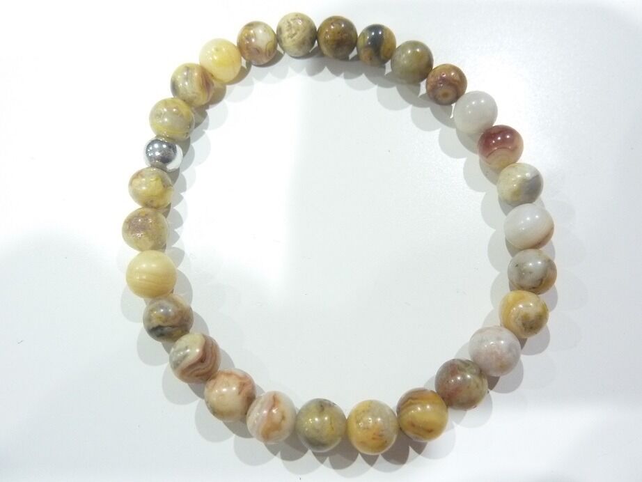 Bracelet Agate Crazy Lace- Perles rondes 6 mm