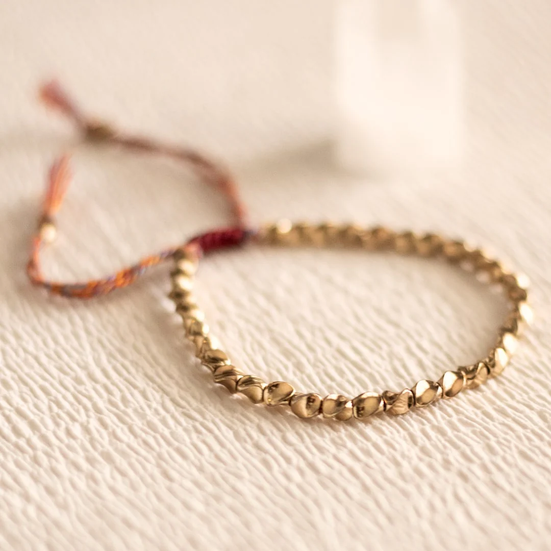Bracelet Tibétain en Perles de Cuivre