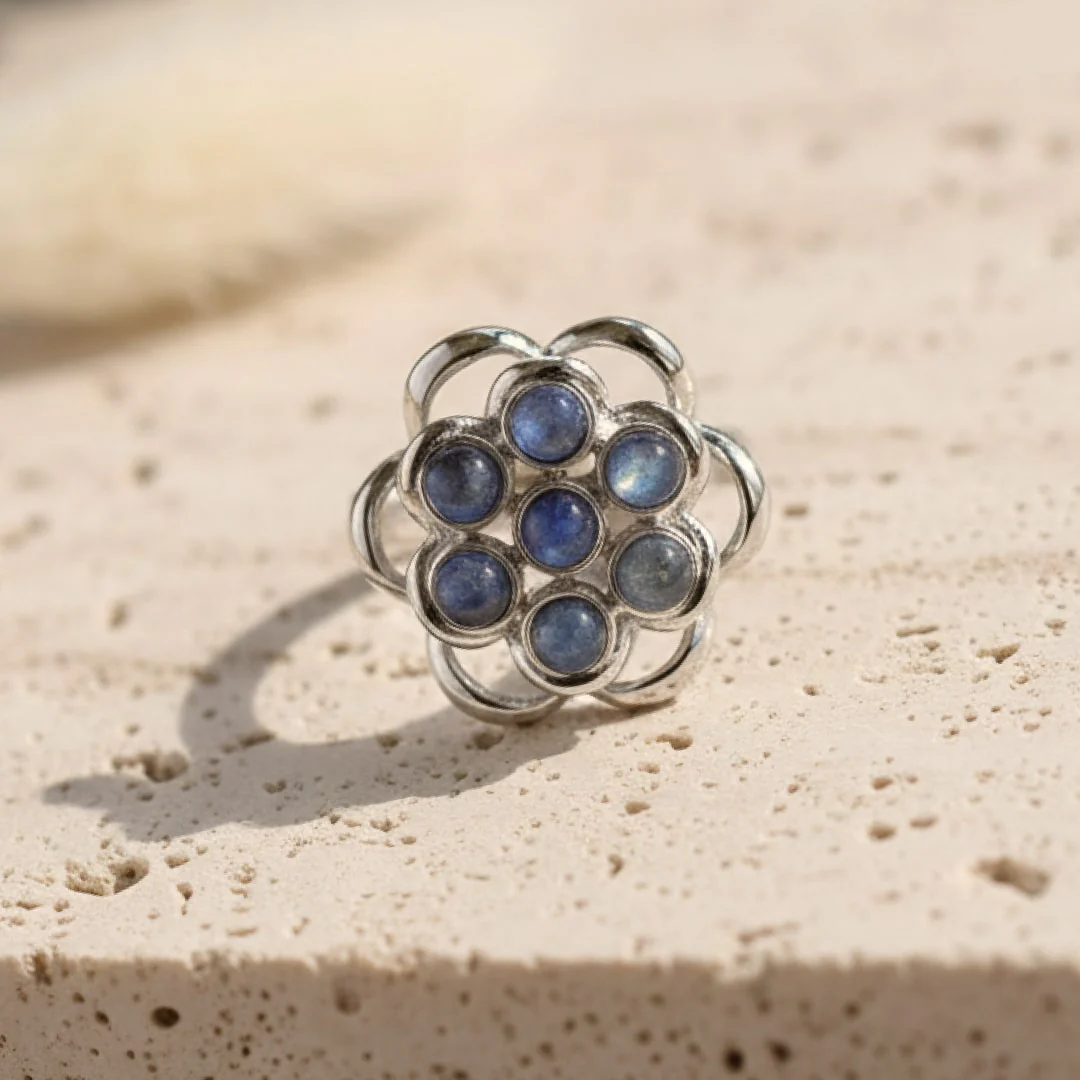 Bague réglable Labradorite anti-stress
