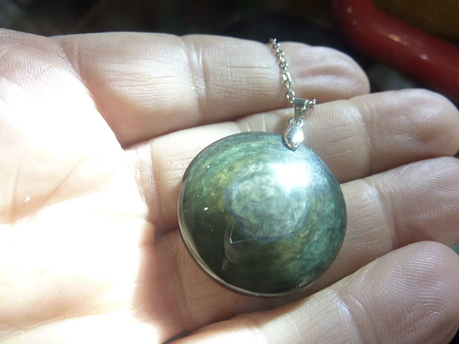 Pendentif Obsidienne mentogochol ( Manta huichol ) argent 925 GG 2633