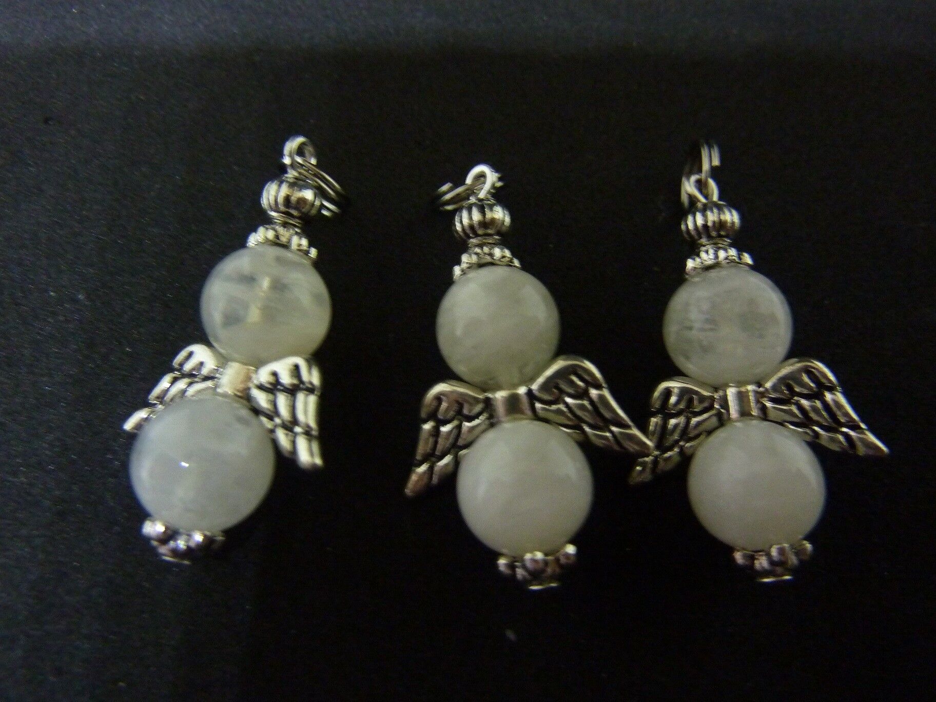 Pendentif ange pierre de lune perles rondes 10mm – Image 9