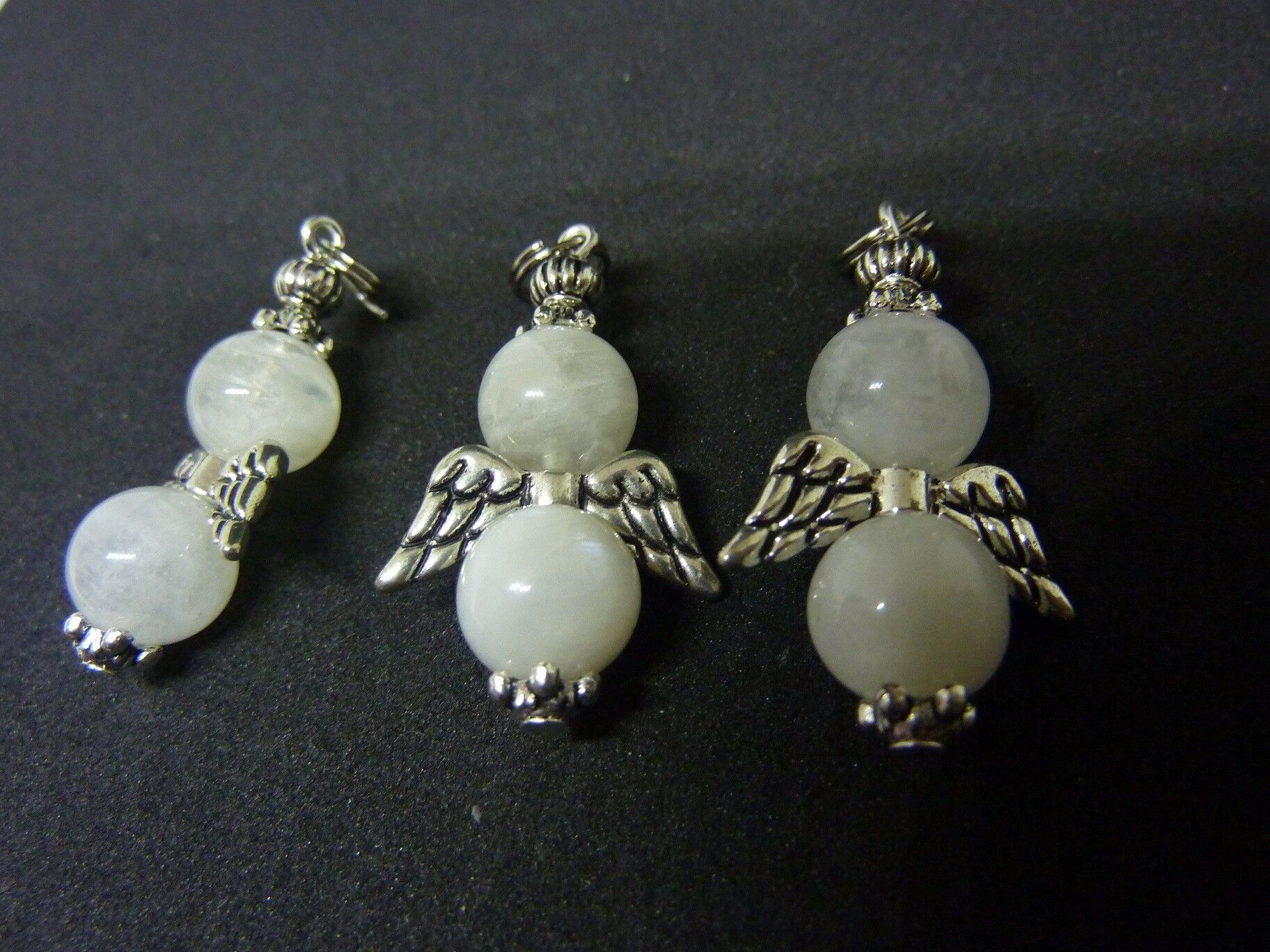 Pendentif ange pierre de lune perles rondes 10mm – Image 7