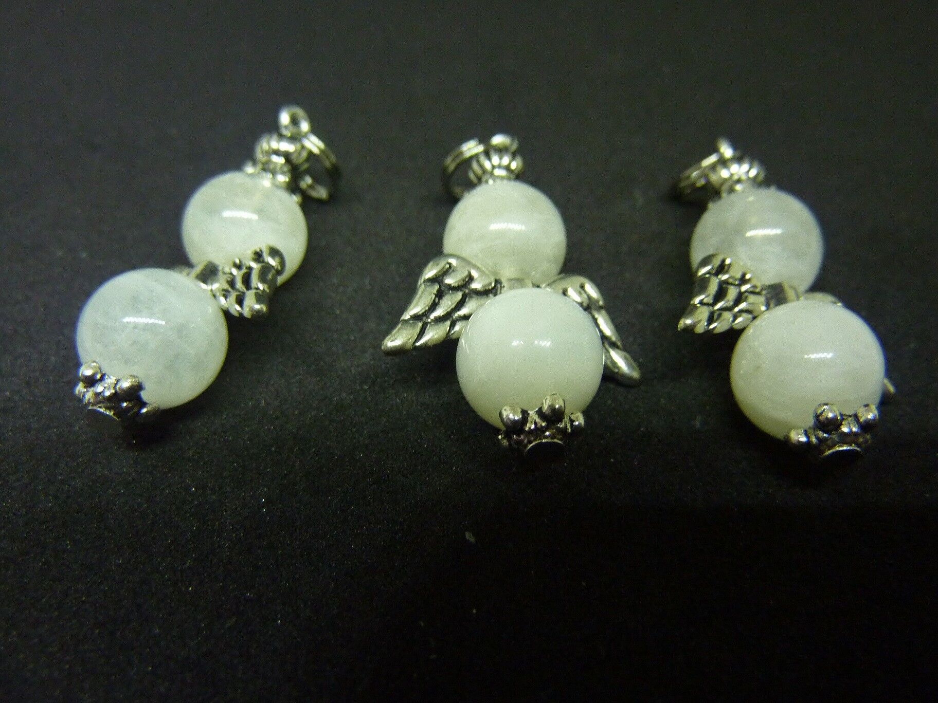 Pendentif ange pierre de lune perles rondes 10mm – Image 6