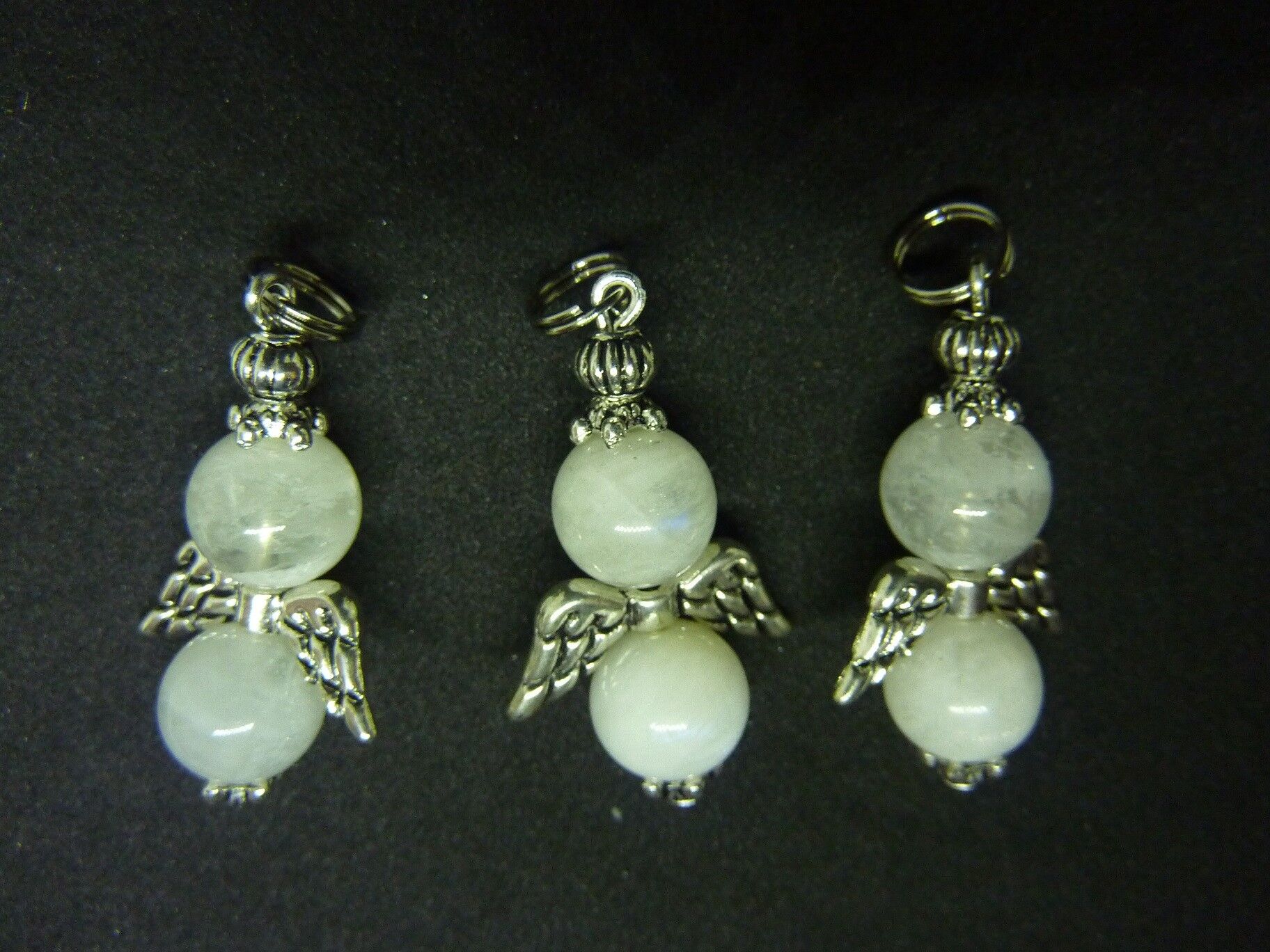 Pendentif ange pierre de lune perles rondes 10mm – Image 5