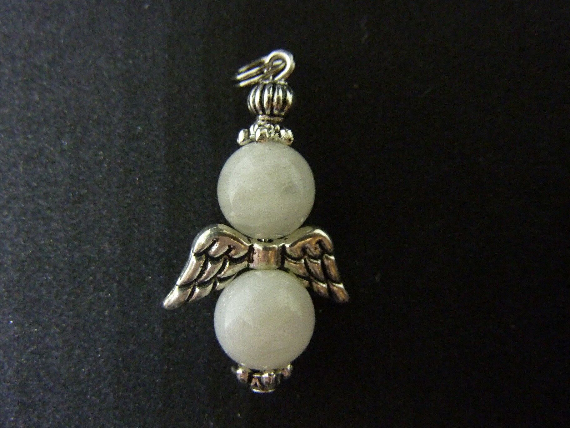 Pendentif ange pierre de lune perles rondes 10mm – Image 4