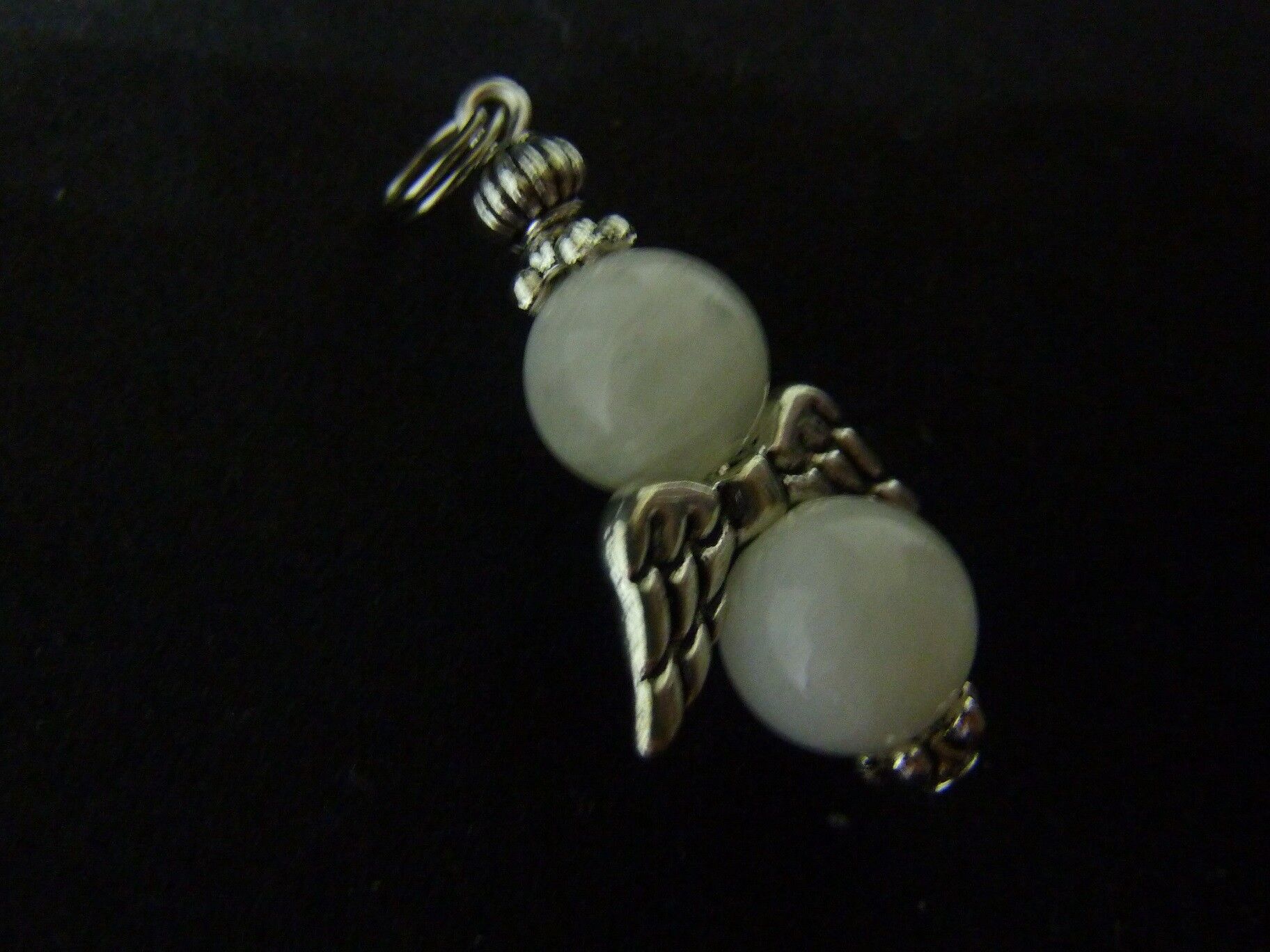 Pendentif ange pierre de lune perles rondes 10mm – Image 3